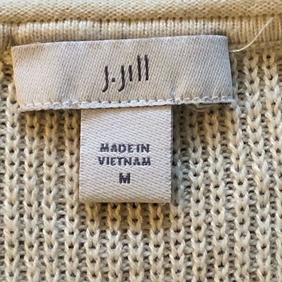J.Jill Cream Sweater With Fur Like Knit Cuffs, Tunic Length. Woman’s Size Medium - Picture 2 of 14